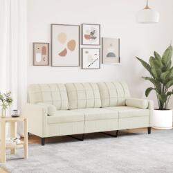 vidaXL Canapea cu 3 locuri cu pernute, crem, 180 cm, catifea GartenMobel Dekor (3278237) Canapea