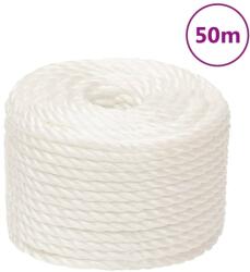 vidaXL Franghie de lucru, Alb, 10 mm, 50 m, polipropilena GartenMobel Dekor (153051)