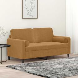 vidaXL Canapea cu 2 locuri cu pernute, maro, 140 cm, catifea GartenMobel Dekor (3200888) Canapea