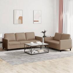 vidaXL Set de canapele cu perne, 2 piese, cappuccino, piele ecologica GartenMobel Dekor (3201764) Canapea