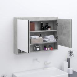 vidaXL Dulap de baie cu oglinda, gri beton, 80x15x60 cm, MDF GartenMobel Dekor (331535)