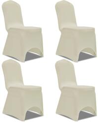 vidaXL Husa de scaun elastica, 4 buc. , crem GartenMobel Dekor (131410)
