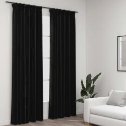 vidaXL Draperii opace aspect in, carlige, 2 buc. , antracit, 140x245 cm GartenMobel Dekor (321166)