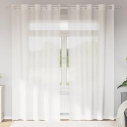 vidaXL Perdele Voile cu Oeje 2 buc Alb GartenMobel Dekor (4102151)