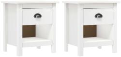vidaXL Noptiere Hill, 2 buc. , 46x35x49, 5 cm, lemn masiv de pin GartenMobel Dekor (288968)