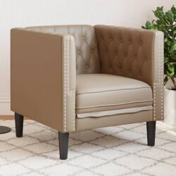 vidaXL Fotoliu Chesterfield, cappuccino, piele ecologica GartenMobel Dekor (372657) Canapea