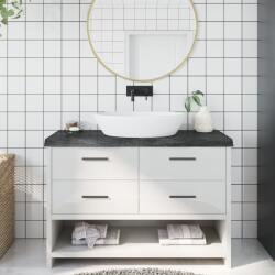 vidaXL Blat de baie, gri închis, 120x50x(2-6) cm, lemn masiv tratat GartenMobel Dekor (3156238)