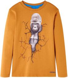 vidaXL Tricou pentru copii cu maneci lungi, ocru închis, 116 GartenMobel Dekor (13216)