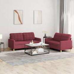 vidaXL Set canapea cu perne, 2 piese, rosu vin, material textil GartenMobel Dekor (3201280) Canapea