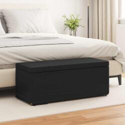 vidaXL Taburet Negru Piele ecologica si lemn stratificat GartenMobel Dekor (876801)