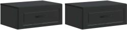 vidaXL Set 2 noptiere suspendate negre, cu sertar, 49 x 34, 5 x 20 cm (899298)