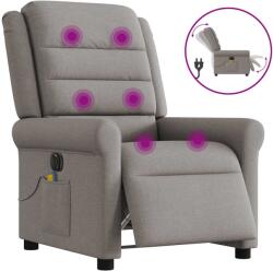 vidaXL Fotoliu electric de masaj rabatabil, gri taupe, textil GartenMobel Dekor (3303311)