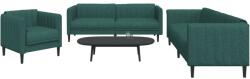 vidaXL Set canapele, 3 piese, verde închis, material textil GartenMobel Dekor (3209233) Canapea