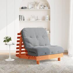 vidaXL Canapea futon cu saltea, maro, 80x206x11 cm, lemn masiv de pin GartenMobel Dekor (846758) Canapea