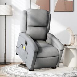 vidaXL Fotoliu electric masaj rabatabil cu ridicare, gri închis textil GartenMobel Dekor (3204200)