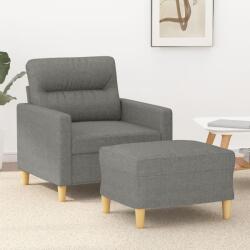 vidaXL Fotoliu canapea cu taburet, gri închis, 60 cm, textil GartenMobel Dekor (3153414) Canapea