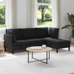 vidaXL Set de mobilier pentru living 4 pcs Negru Tesatura GartenMobel Dekor (3413810) Canapea