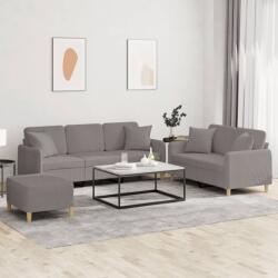 vidaXL Set de canapele cu perne, 3 piese, gri taupe, textil GartenMobel Dekor (3202149) Canapea