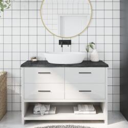 vidaXL Blat de baie, gri închis, 120x60x(2-4) cm, lemn masiv tratat GartenMobel Dekor (3156239)