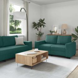vidaXL Set de canapele cu perne, 3 piese, verde închis, textil GartenMobel Dekor (3324654) Canapea