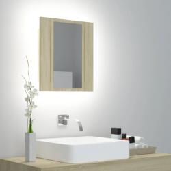 vidaXL Dulap de baie cu oglinda si LED, stejar Sonoma, 40x12x45 acril GartenMobel Dekor (804951)