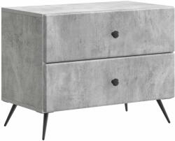 vidaXL Noptiera gri beton cu 2 sertare, din lemn prelucrat, 62 x 34, 5 x 47, 5 cm (895468)