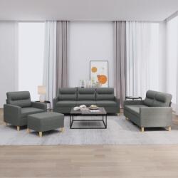 vidaXL Set de canapele cu perne, 4 piese, gri închis, textil GartenMobel Dekor (3201545) Canapea