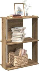 vidaXL Biblioteca 3 etaje stejar artizanal 60x30x80 cm lemn prelucrat GartenMobel Dekor (860264) Biblioteca