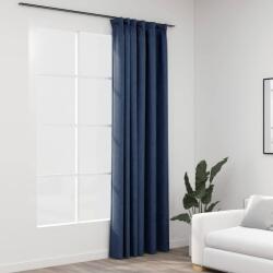 vidaXL Draperie opaca, aspect de in, albastru, 290x245 cm, cu carlige GartenMobel Dekor (321183)