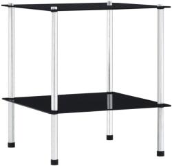 vidaXL Raft cu 2 niveluri, negru, 40 x 40 x 47 cm, sticla securizata GartenMobel Dekor (249508) Biblioteca