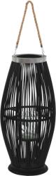 vidaXL Suport de lumanari suspendat tip felinar, negru, 60 cm, bambus GartenMobel Dekor (246813)