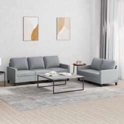vidaXL Set de canapele cu perne, 2 piese, gri deschis, textil GartenMobel Dekor (3201460) Canapea