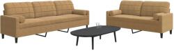 vidaXL Set de canapele cu perne/rulouri, 2 piese, maro, catifea GartenMobel Dekor (3278498) Canapea