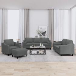 vidaXL Set de canapele cu perne, 4 piese, gri închis, material textil GartenMobel Dekor (3201795) Canapea