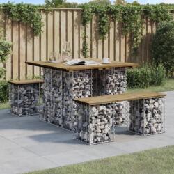 vidaXL Banca gradina, design gabion, 100x102x72 cm, lemn pin impregnat GartenMobel Dekor (834373)