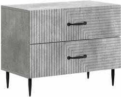 vidaXL Noptiera gri beton cu 2 sertare, 62 x 34, 5 x 47, 5 cm, lemn prelucrat (894778)