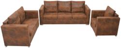 vidaXL Set canapea 3 piese, imitatie piele întoarsa GartenMobel Dekor (274886) Canapea