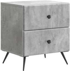 vidaXL Noptiera gri beton cu 2 sertare, lemn prelucrat, 43 x 34, 5 x 47, 5 cm (895451)