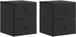vidaXL Set 2 noptiere suspendate negre cu 2 sertare, 34, 5x33x40 cm (899148)