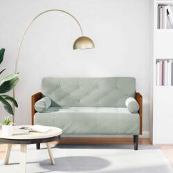 vidaXL Canapea loveseat cu perne de sustinere gri deschis 110 cm GartenMobel Dekor (4100601) Canapea
