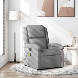 vidaXL Fotoliu de masaj rabatabil, gri deschis, textil GartenMobel Dekor (371763)