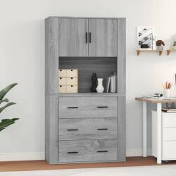 vidaXL Dulap înalt, gri sonoma, lemn prelucrat GartenMobel Dekor (3185389) Comoda