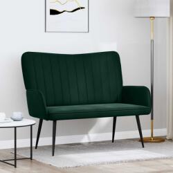 vidaXL Canapea cu doua locuri Verde închis 115 x 61 x 87 cm Catifea GartenMobel Dekor (42028962) Canapea
