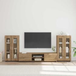vidaXL Set comoda TV FLORIN 3 pcs Stejar Artizanal Lemn compozit GartenMobel Dekor (3397943)