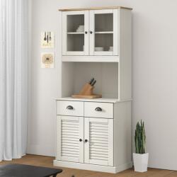 vidaXL Dulap înalt VIGO, alb, 78x40x175 cm, lemn masiv de pin GartenMobel Dekor (3188302) Comoda
