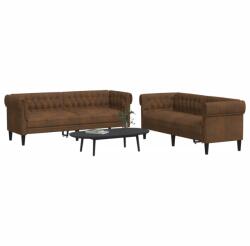 vidaXL Set de canapele, 2 piese, maro, textil GartenMobel Dekor (3209208) Canapea