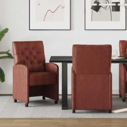 vidaXL Scaune de dining cu roti 2 pcs Maro lucios 58 x 67 x 97 cm GartenMobel Dekor (42017860)