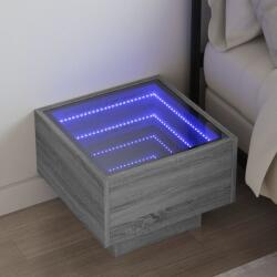 vidaXL Noptiera cu LED infinity, gri sonoma, 40x40x30 cm GartenMobel Dekor (3284068)