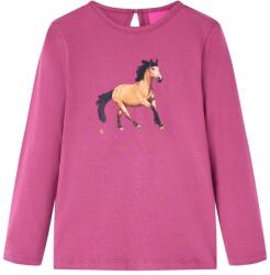 vidaXL Tricou pentru copii cu maneci lungi, zmeuriu, 92 GartenMobel Dekor (14024)