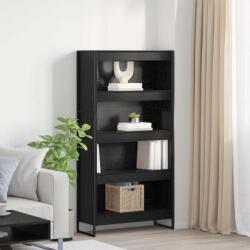 vidaXL Dulap pentru carti 2 pcs Stejar Negru 80 x 30 x 155 cm GartenMobel Dekor (3403004) Biblioteca